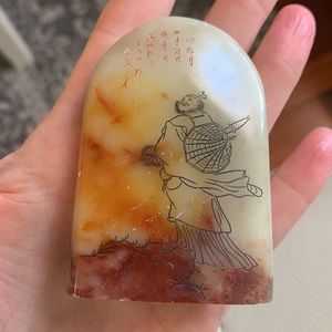 Vintage Chinese Samurai Soapstone Stamp Seal